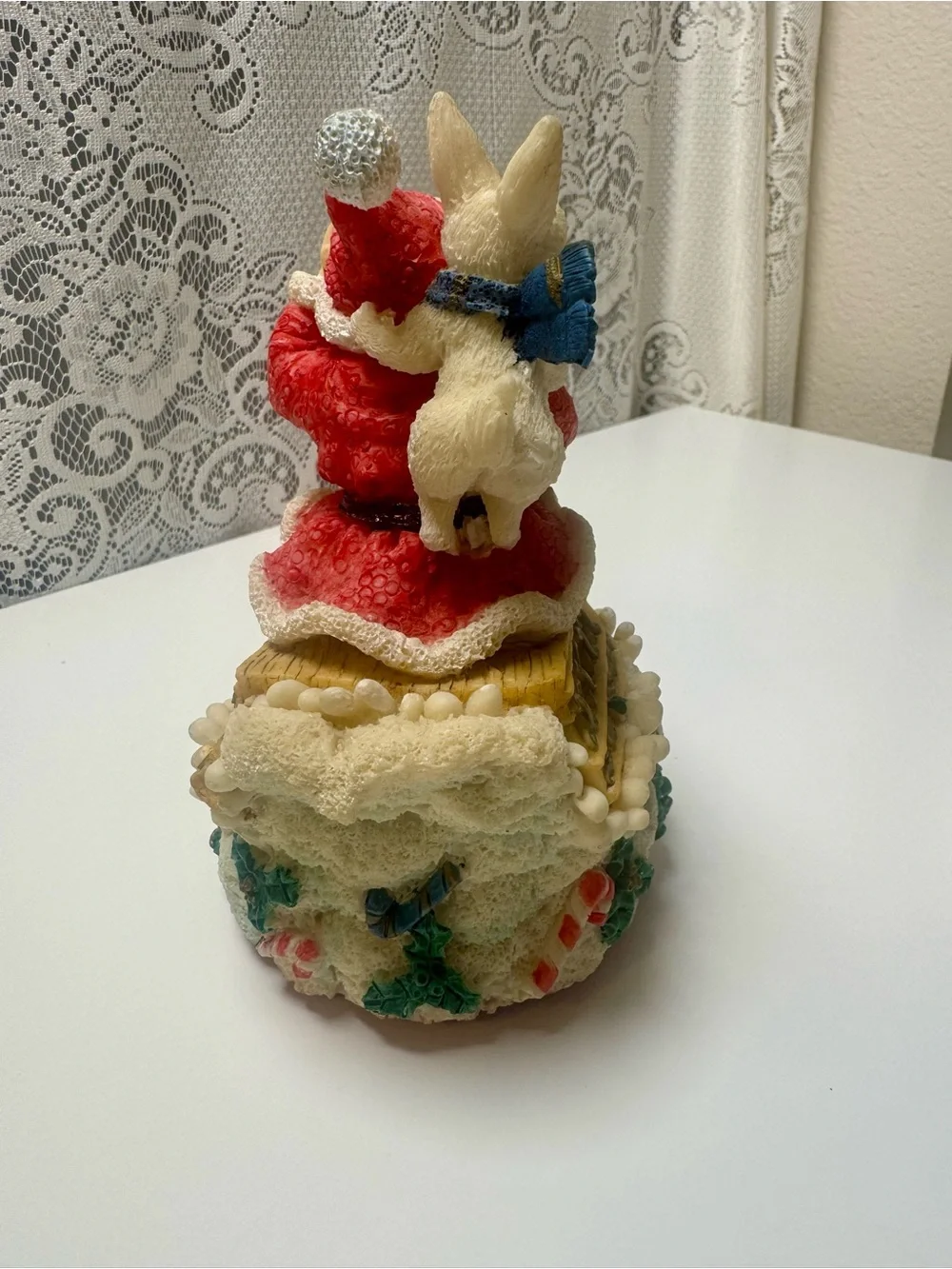 Vintage Fitz and Floyd Musical Santa on Sleigh Figurine- Sleigh Bells Ringing